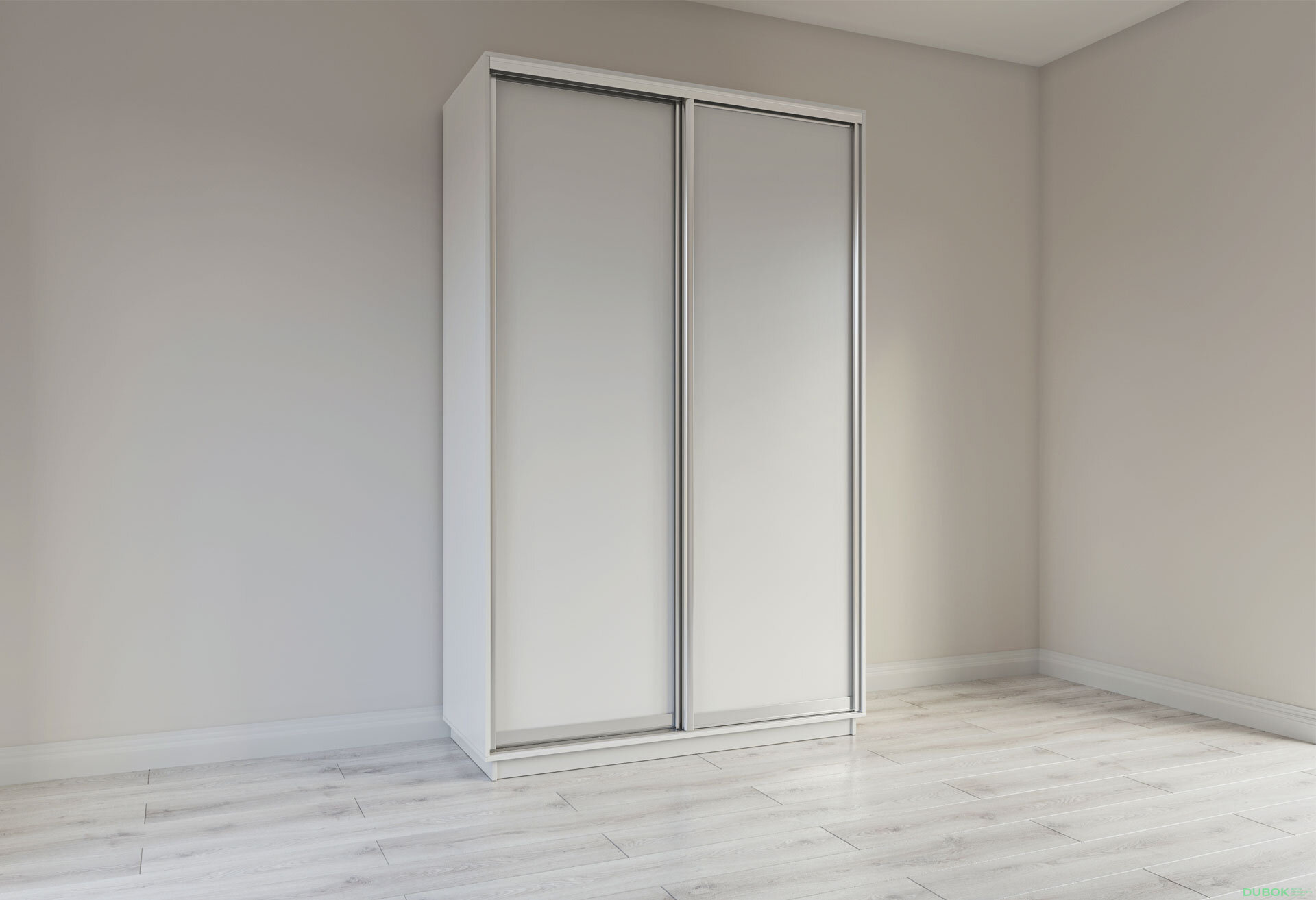 Obrázek 2 - Skříň s posuvnými dveřmi 2200x1400x600 2LTD nymphea alba, profil stříbrný