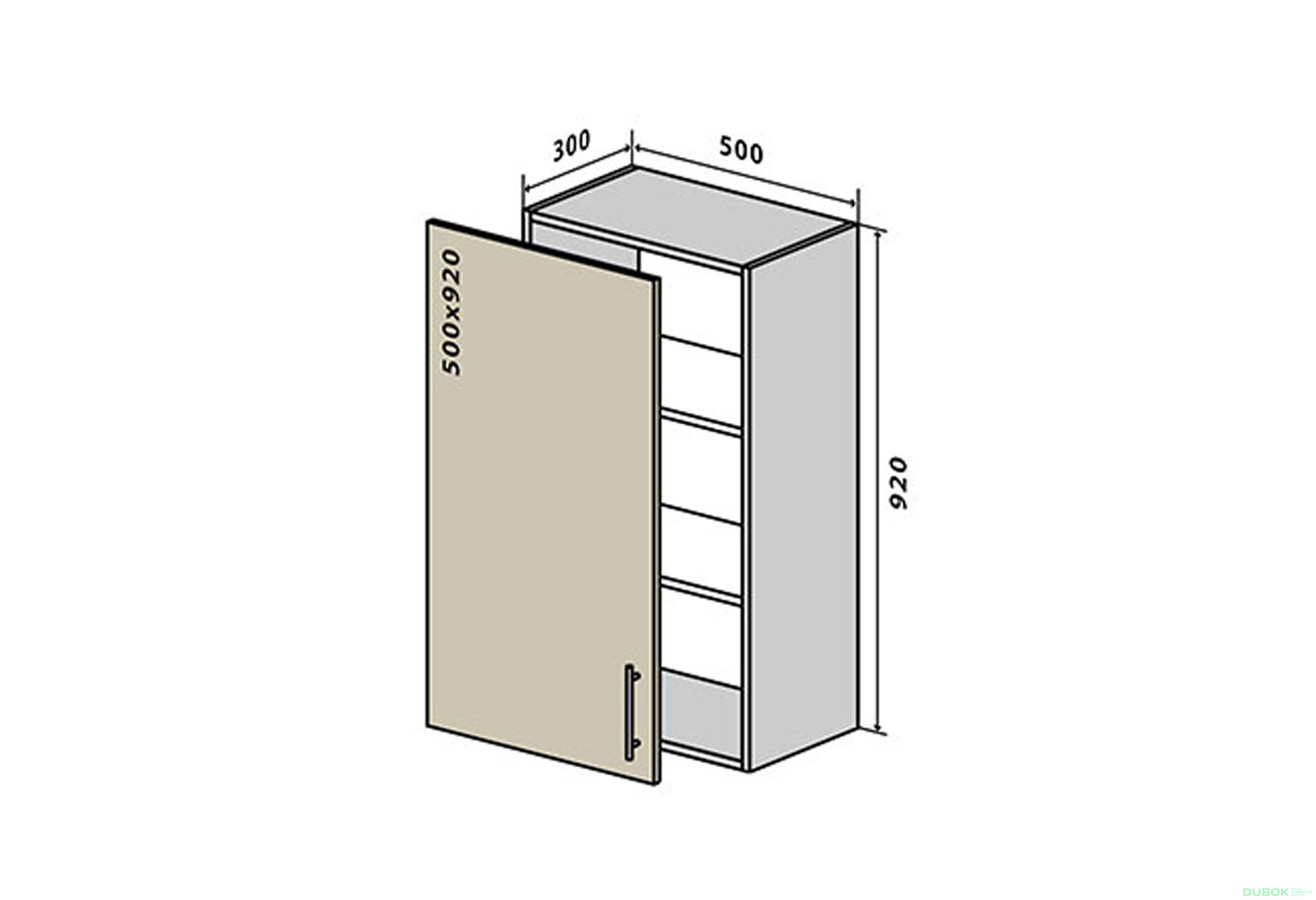 Obrázek 1 - V45 Skříňka 1D 50 Lori Luxe