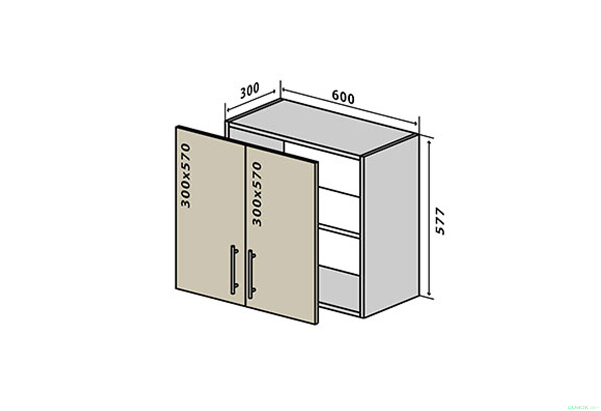 Obrázek 1 - V53 Skříňka 2D 60 Lori Luxe