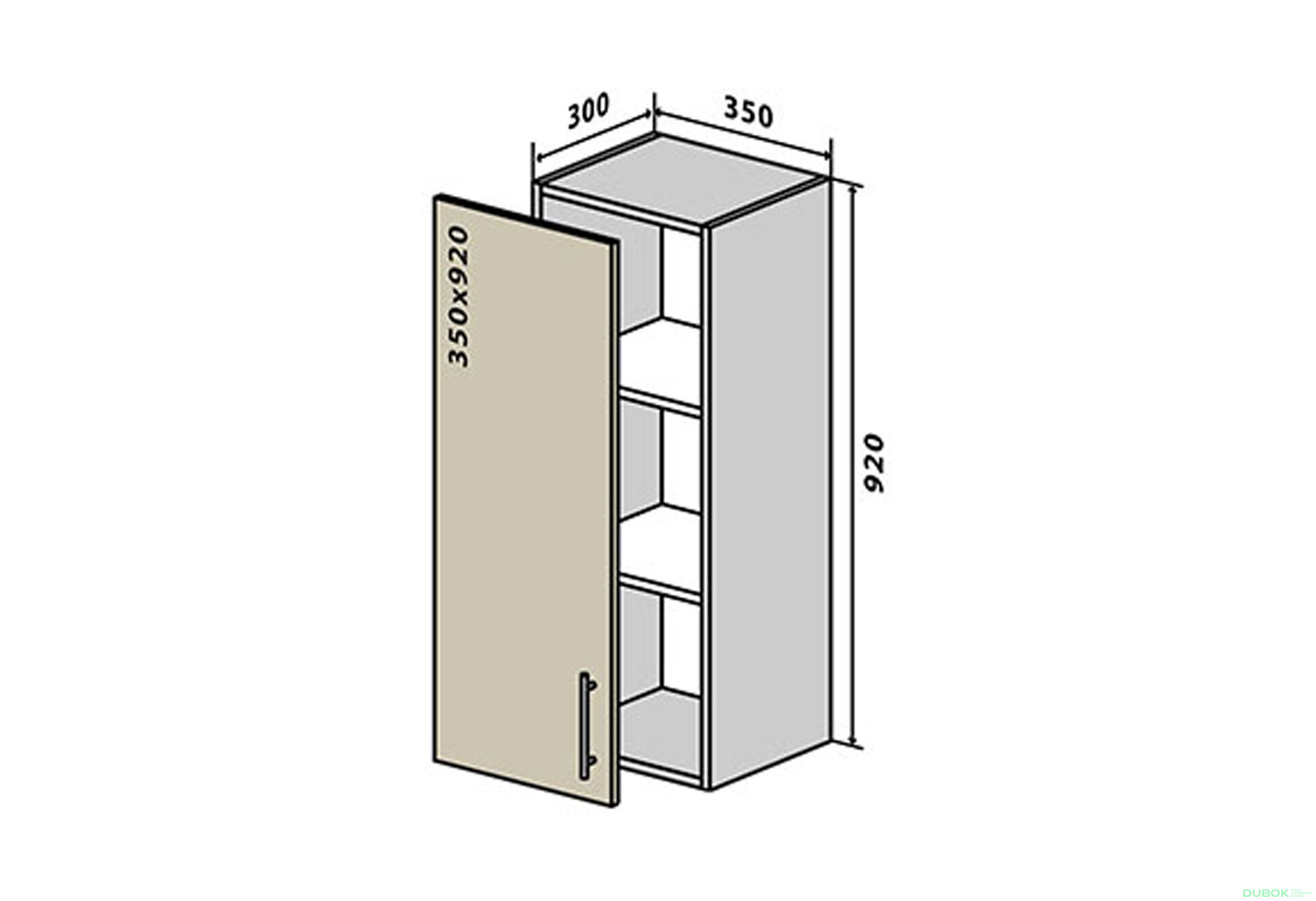 Obrázek 1 - V31 Skříňka 1D 35 Alta Luxe