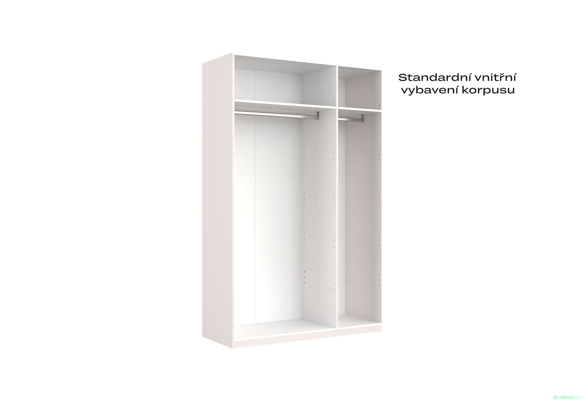 Obrázek 3 - Korpus skříně 3dv Bílý lesk Idea