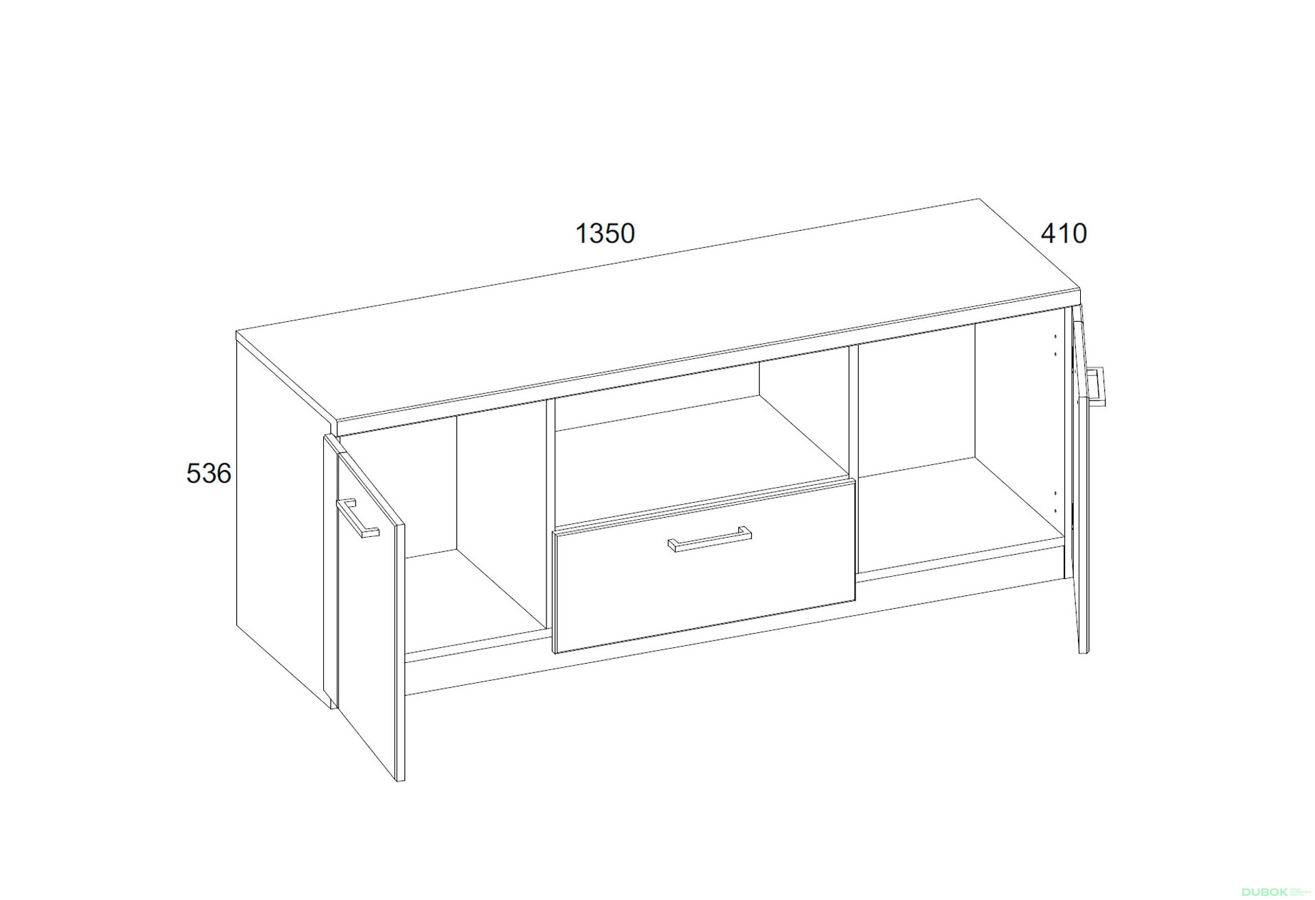 Obrázek 2 - TV stolek 2d1s/135 dub navarra Doorset