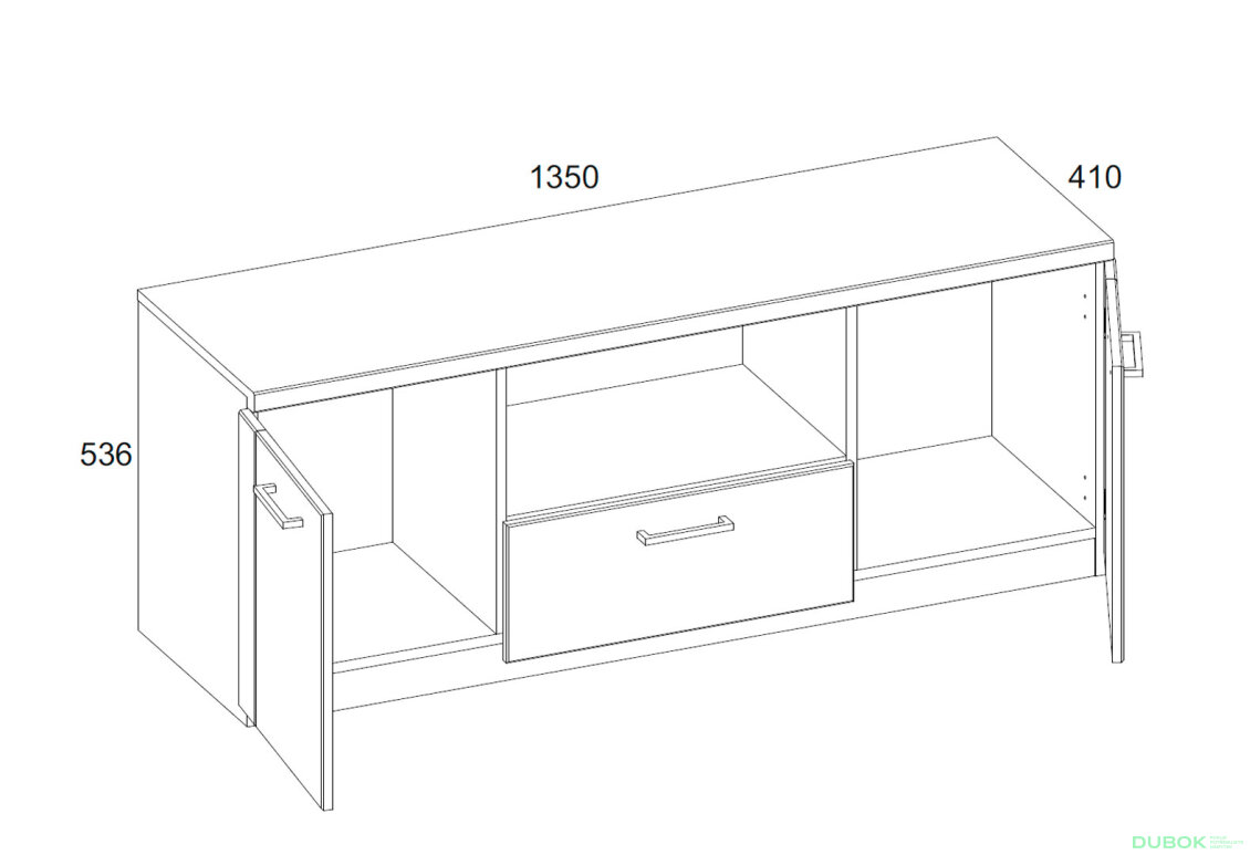 Obrázek 2 - TV stolek 2d1s/135 dub navarra Doorset