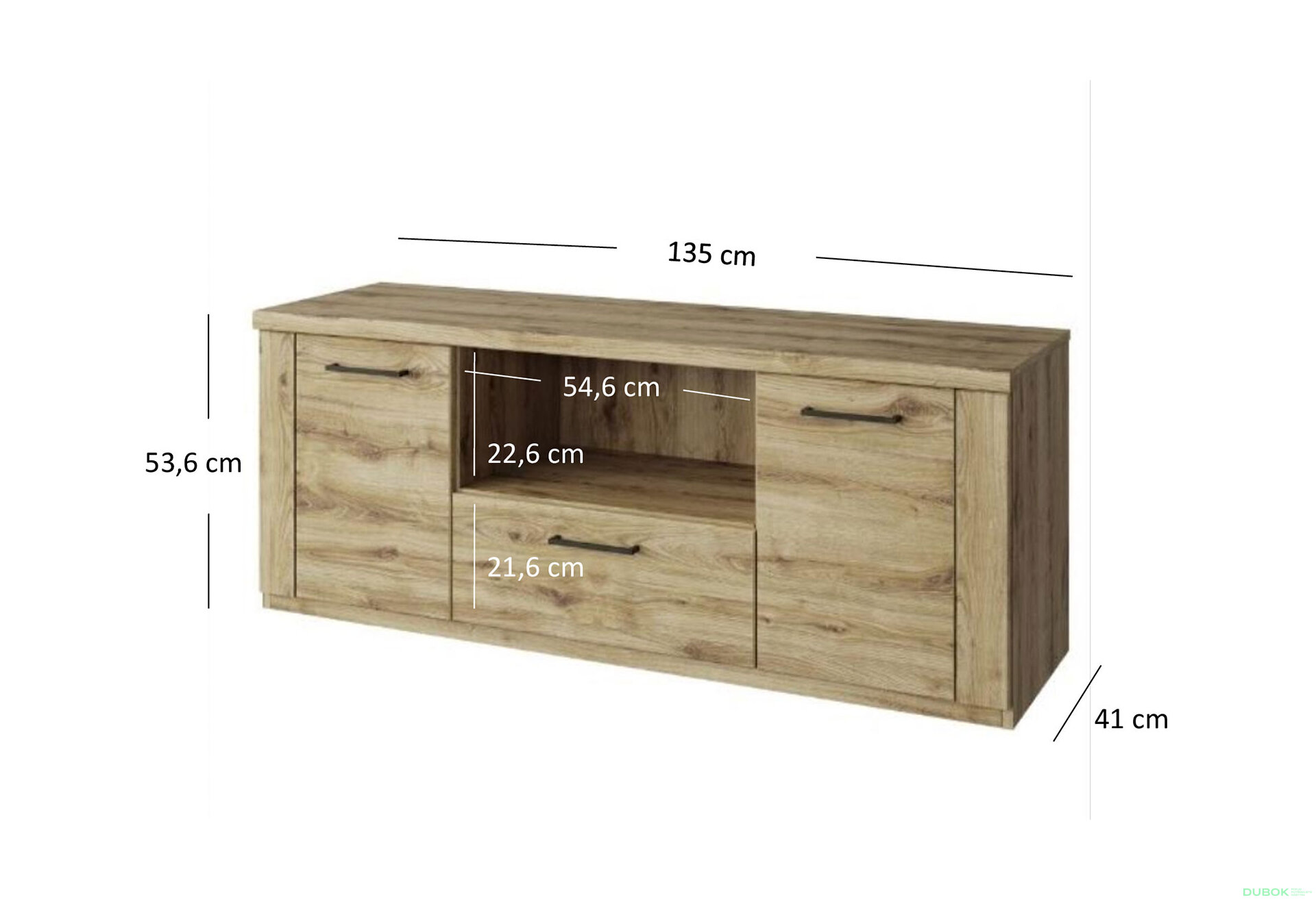 Obrázek 3 - TV stolek 2d1s/135 dub navarra Doorset