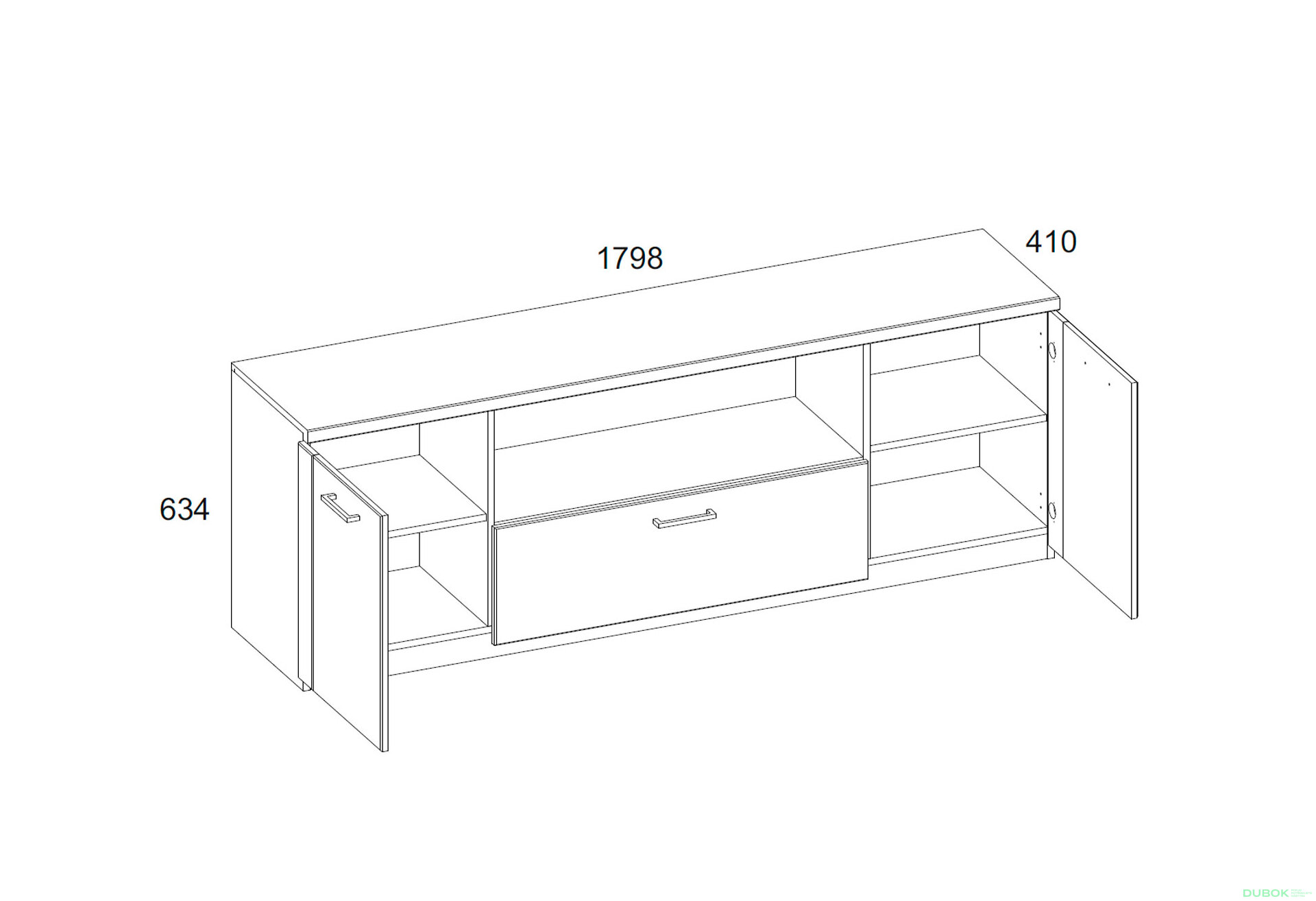 Obrázek 2 - TV stolek 2d1s/180 dub navarra Doorset
