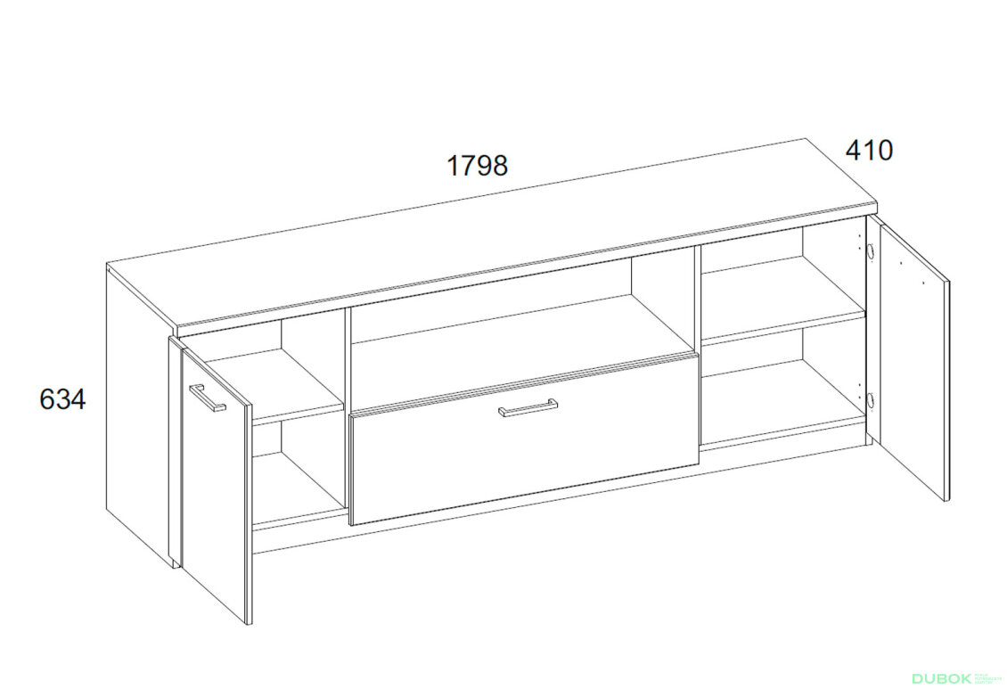 Obrázek 2 - TV stolek 2d1s/180 dub navarra Doorset
