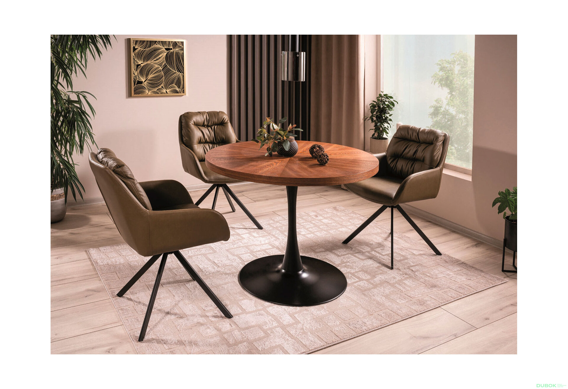 Obrázek 6 - Stůl Amadeo 100 MDF ořech / kov černý matný