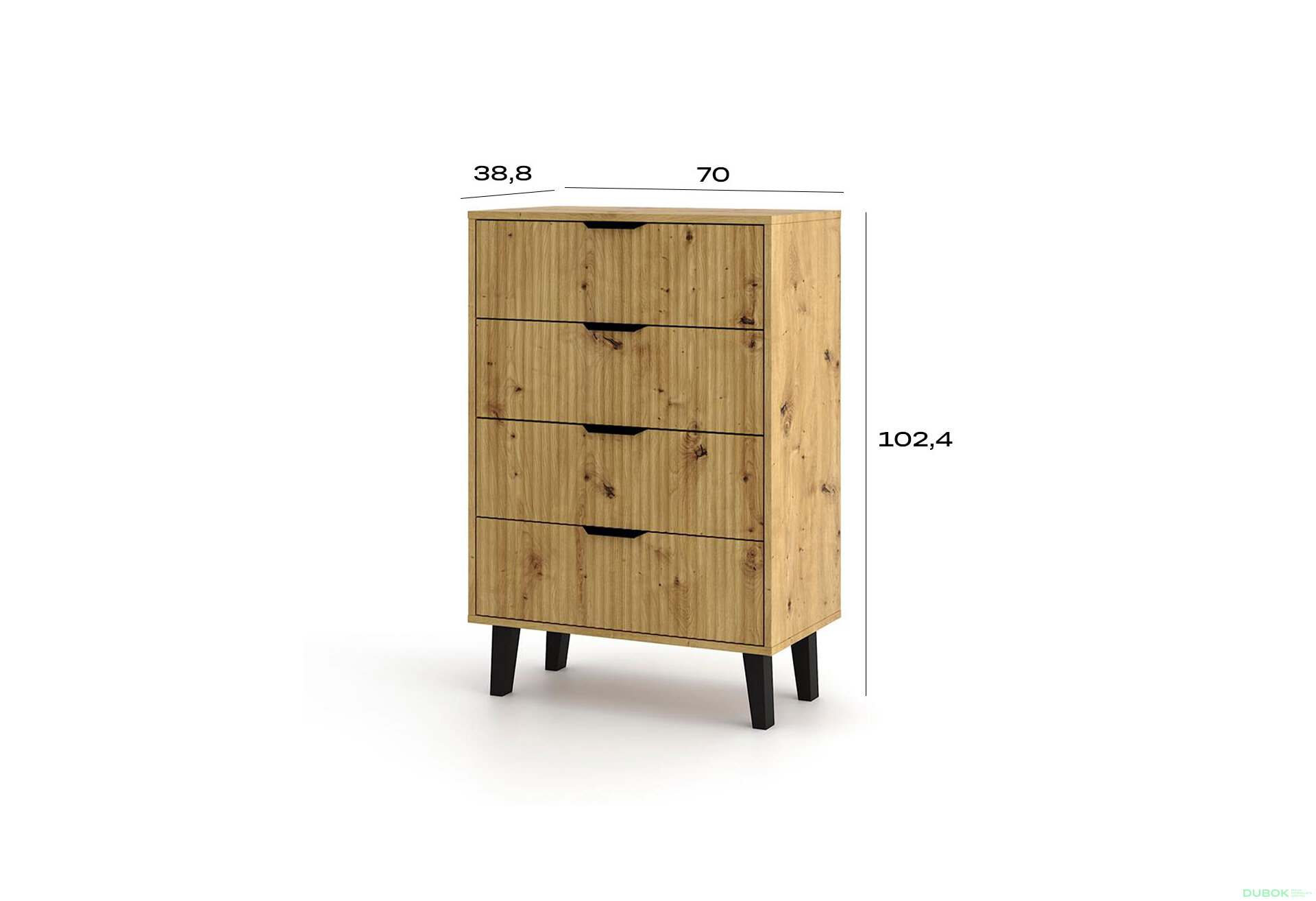 Obrázek 6 - Komoda Borg Duo 4Š dub artisan