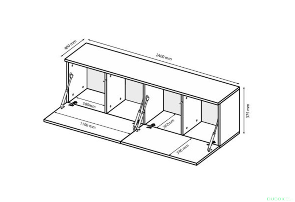 Obrázek 6 - TV stolek 2,4 lesklá bílá Legs Box