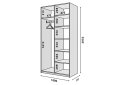 Obrázek 3 - Skříň 2 DTD 100 antracit BL Módulní skříň Modus