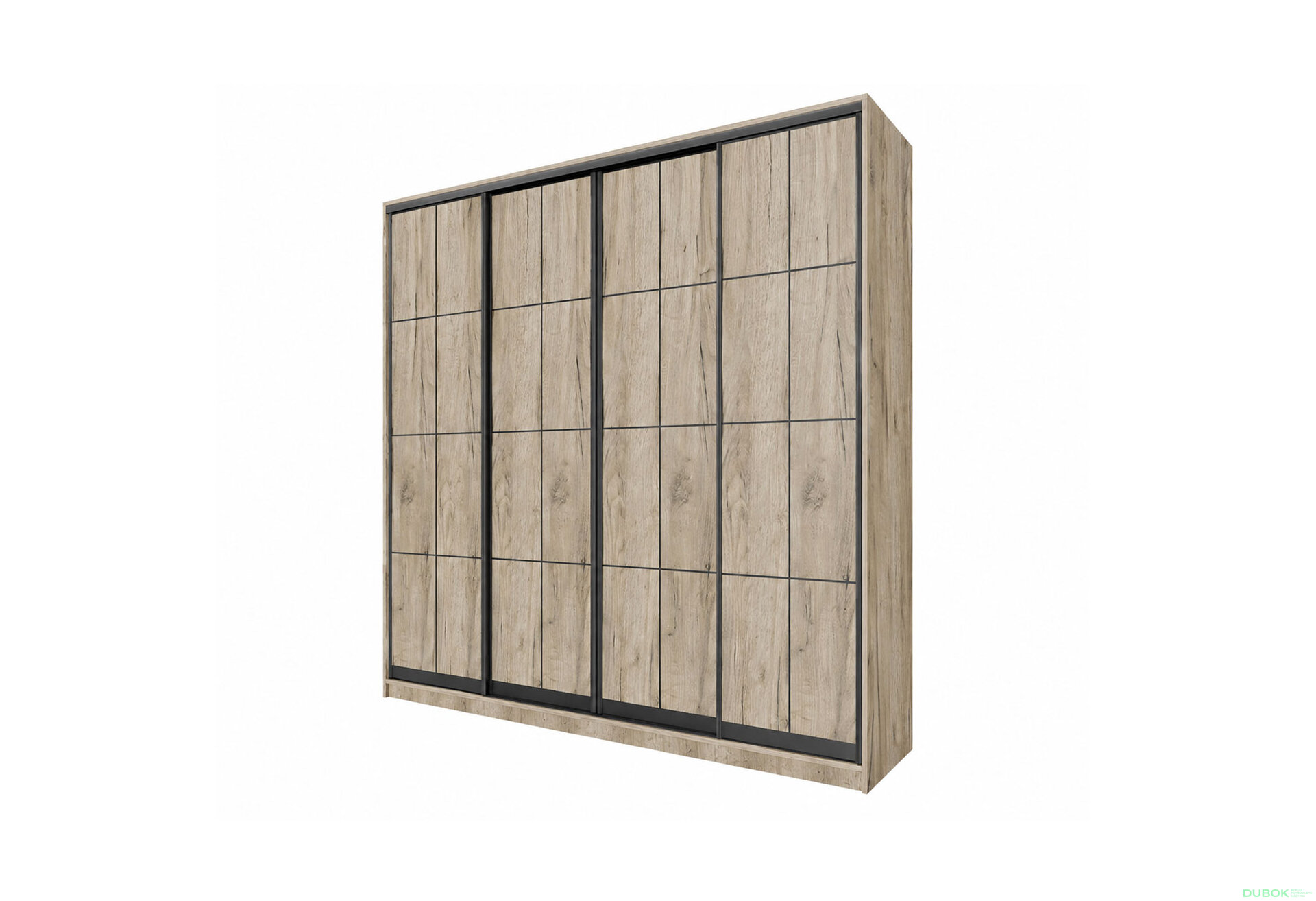 Obrázek 1 - Skříň 4D Loft 2400x2400x600, 4 DTD Lines BL, Dub kraft šedý