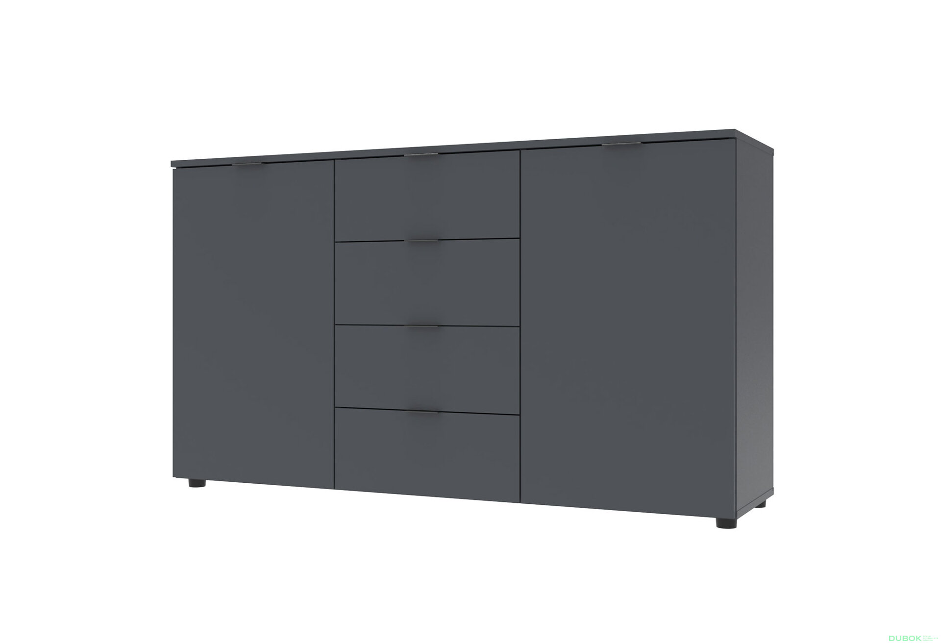 Obrázek 1 - Komoda s dvířky a 4 zásuvkami Ron 5 140 cm Grafit