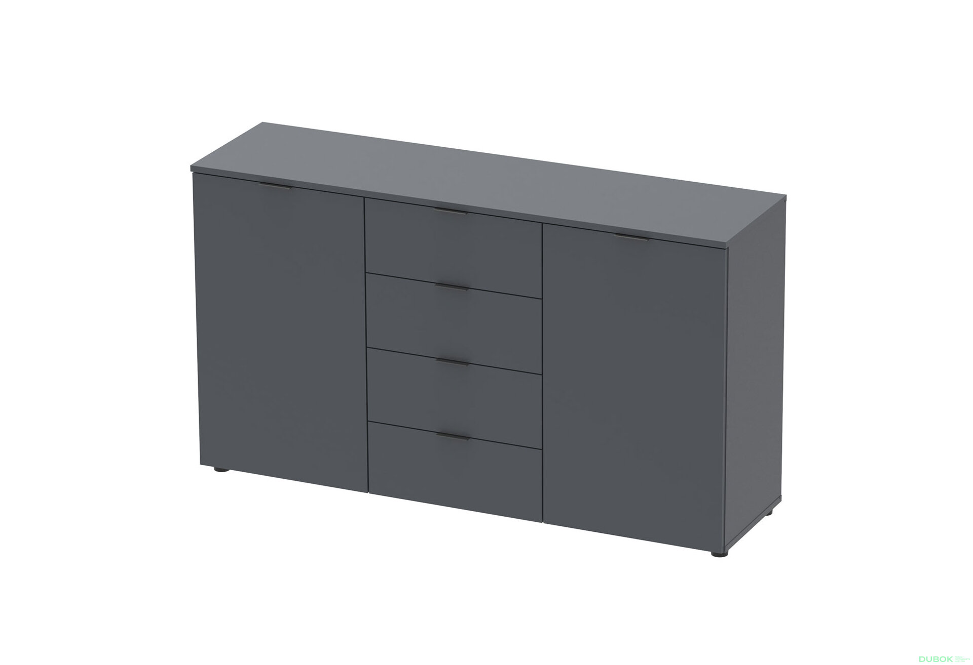 Obrázek 3 - Komoda s dvířky a 4 zásuvkami Ron 5 140 cm Grafit
