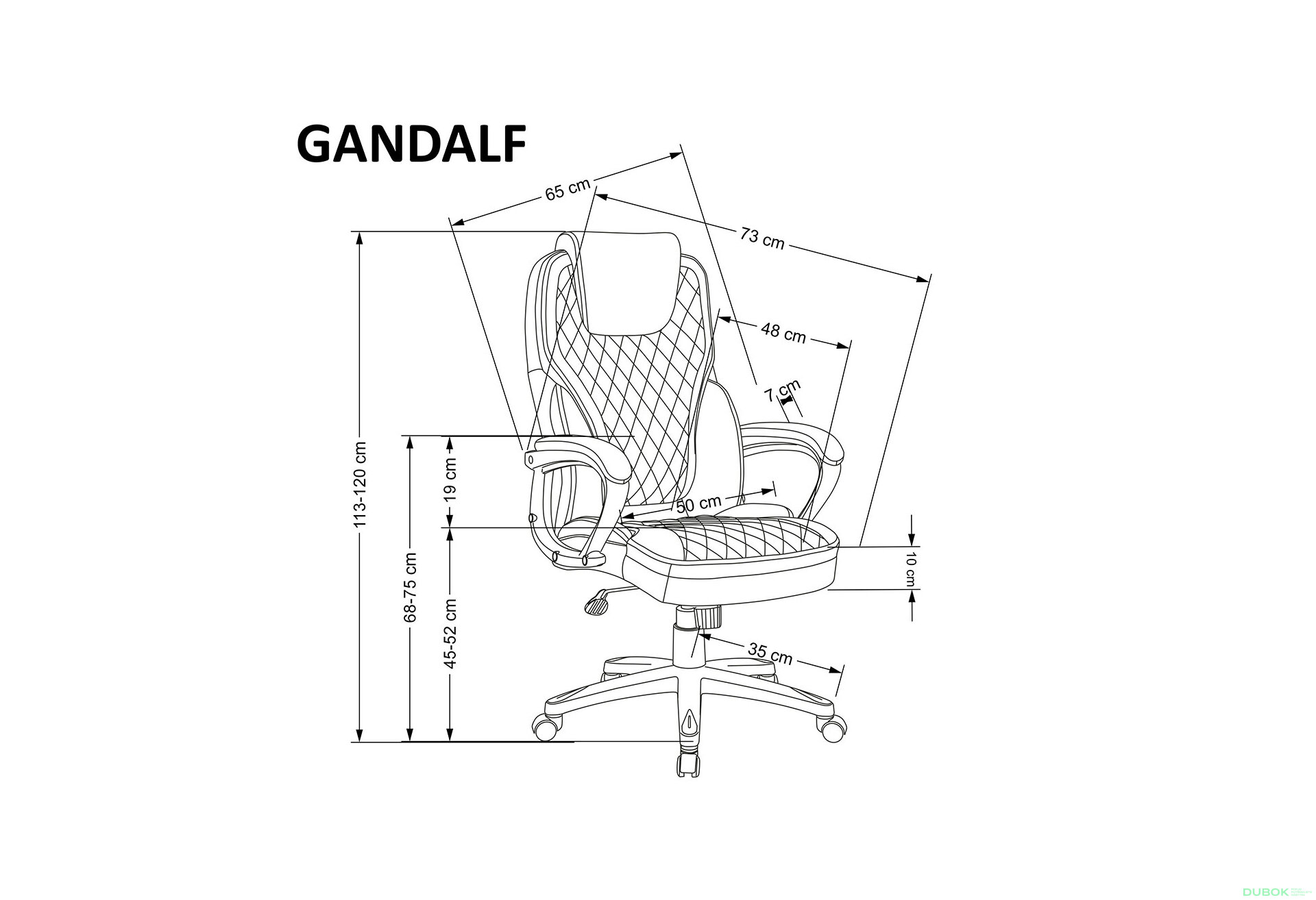 Obrázek 9 - Otočné křeslo Gandalf černý / popel