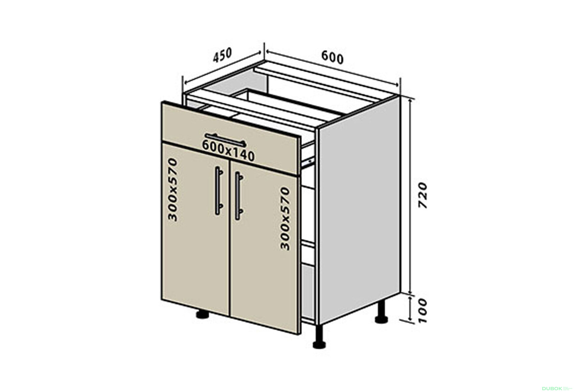 Obrázek 1 - N30 Skříňka 1Š2D 60 Lori / Lori