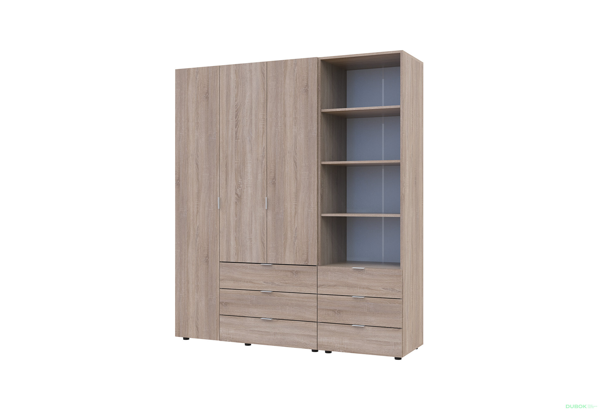 Obrázek 1 - Skříň 3D s regálem se zásuvkami Gelar 176.2 cm dub sonoma