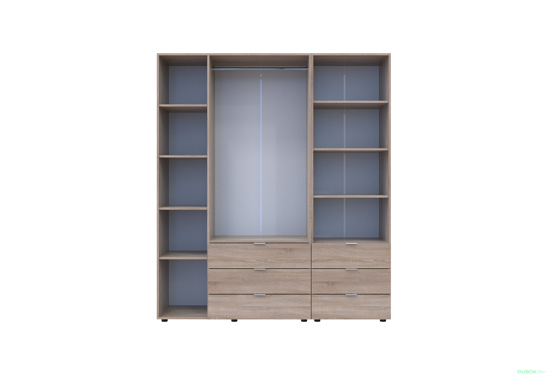 Obrázek 5 - Skříň 3D s regálem se zásuvkami Gelar 176.2 cm dub sonoma