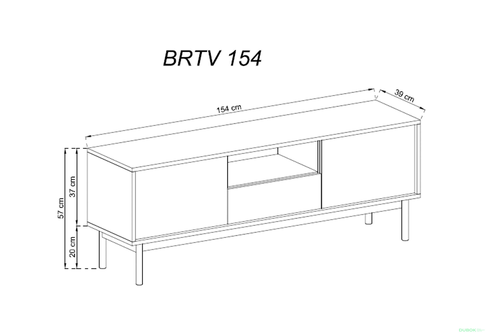 Obrázek 2 - TV stolek BRTV154 jackson hickory / grafit Basic