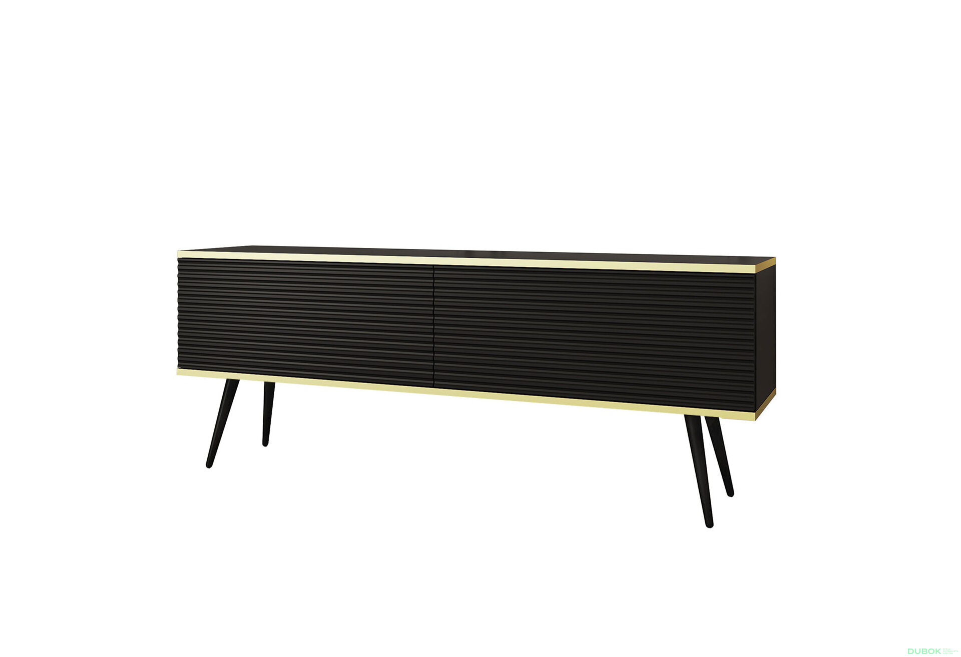 Obrázek 1 - TV stolek RTV 135 MDF černý, černé nohy Oro
