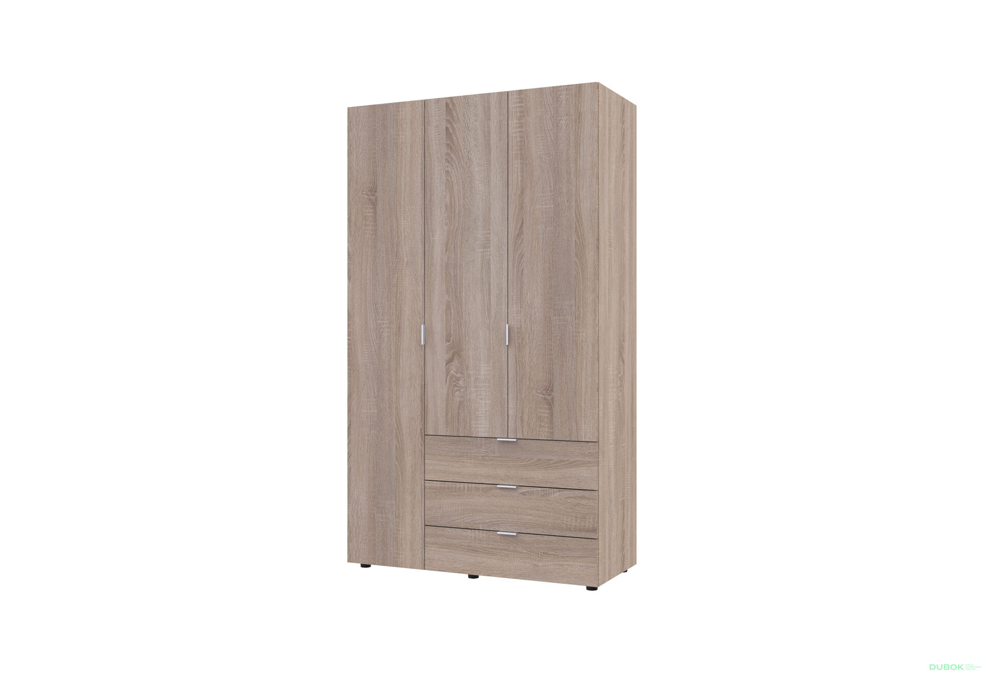 Obrázek 6708 - Skříň šestidveřová s regálem se zásuvkami Gelar 292.4 cm dub sonoma