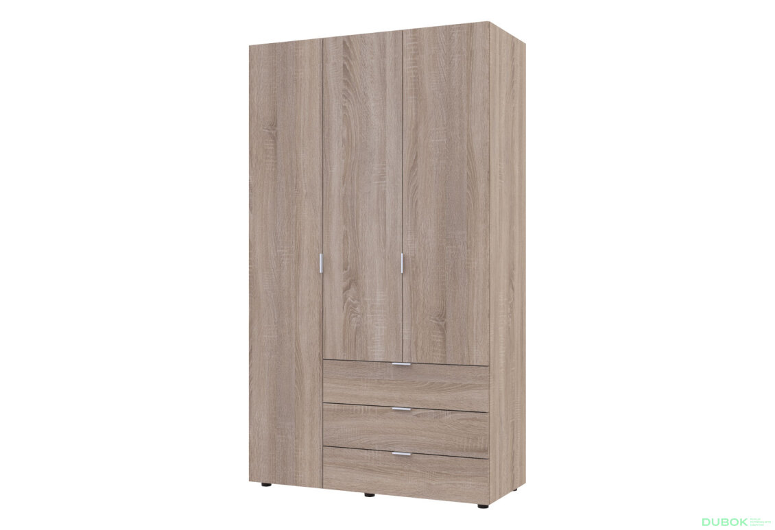 Obrázek 6708 - Skříň šestidveřová s regálem se zásuvkami Gelar 292.4 cm dub sonoma