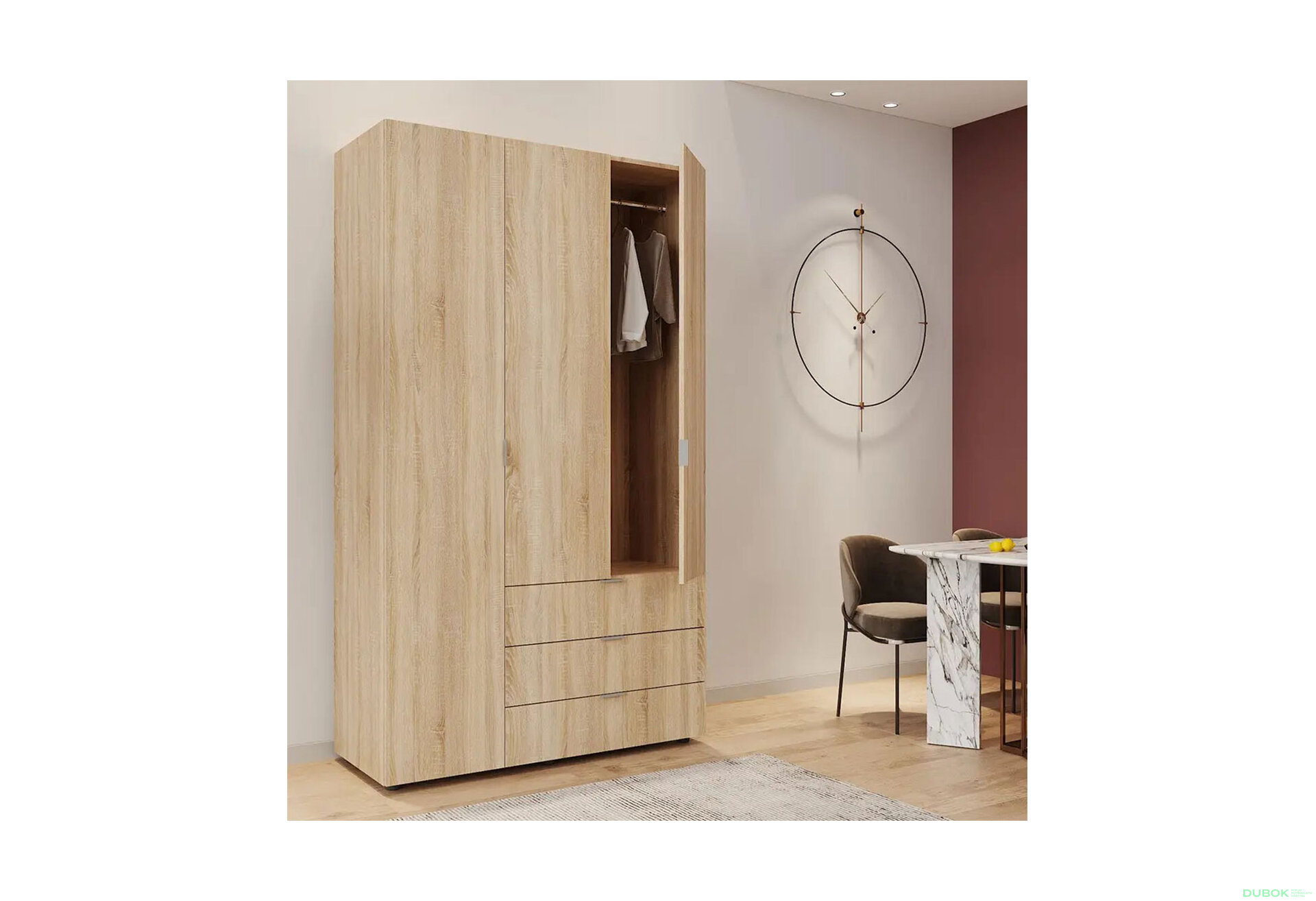 Obrázek 6 - Skříň třídveřová Gelar 116.2 cm Dub sonoma