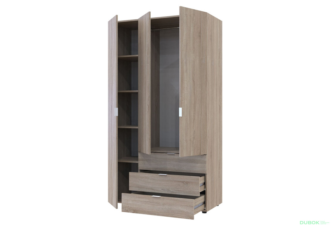 Obrázek 3 - Skříň třídveřová Gelar 116.2 cm Dub sonoma