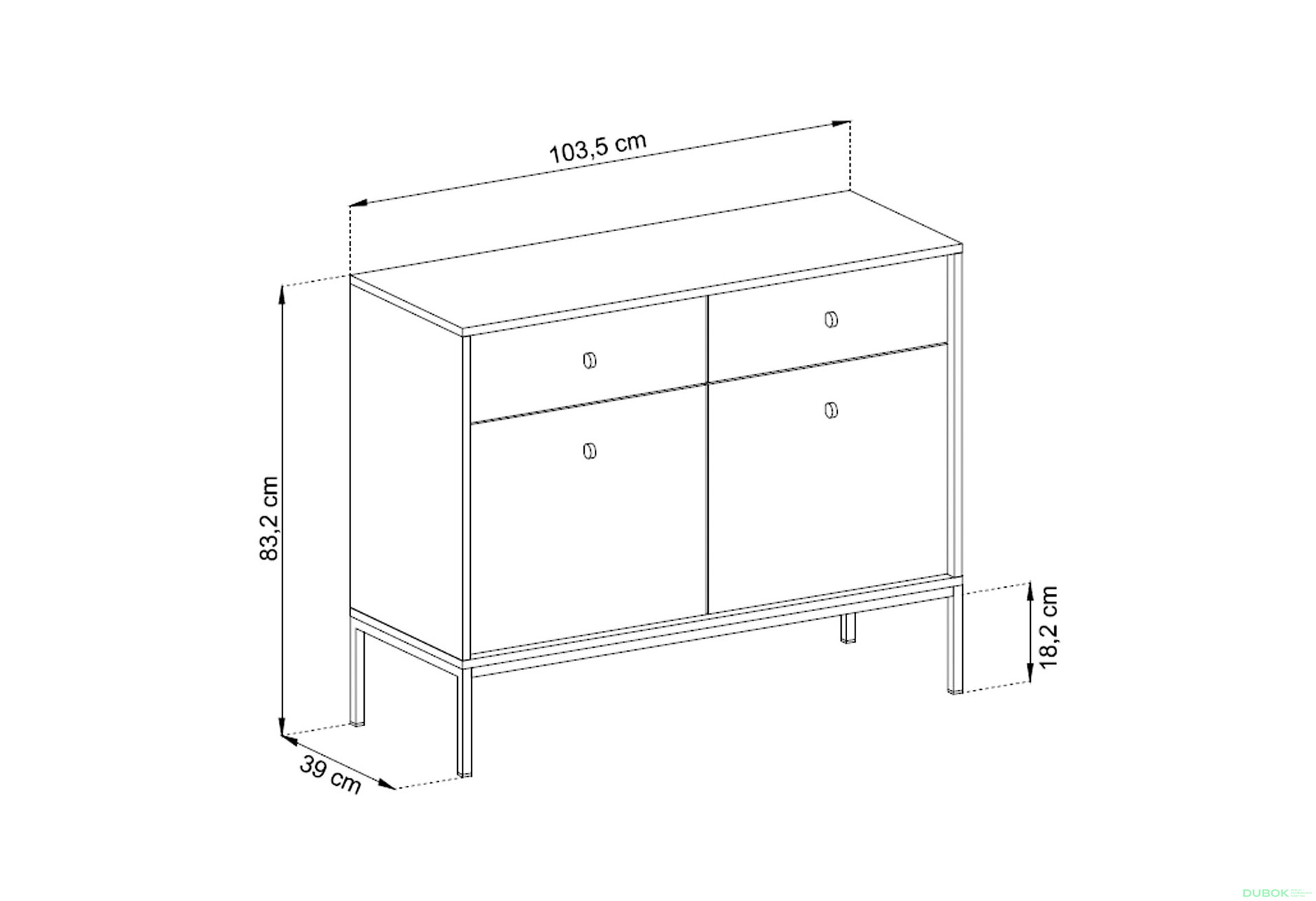 Obrázek 7 - Komoda MKSZ104 Mono granat