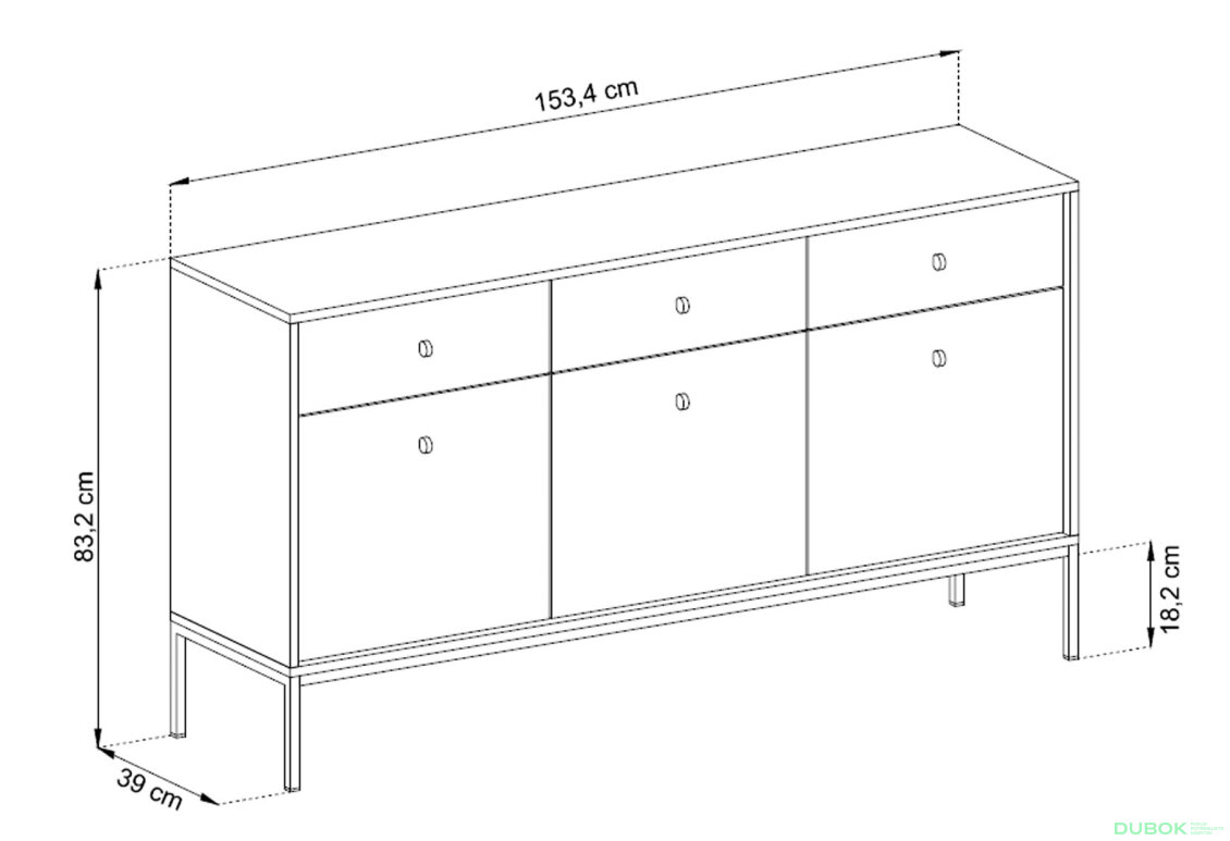 Obrázek 7 - Komoda MKSZ154 Mono granat