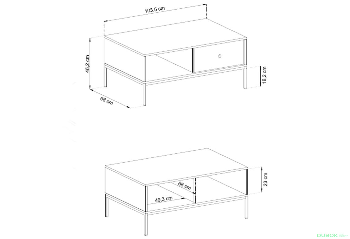 Obrázek 5 - Konferenční stolek ML104 Mono granat