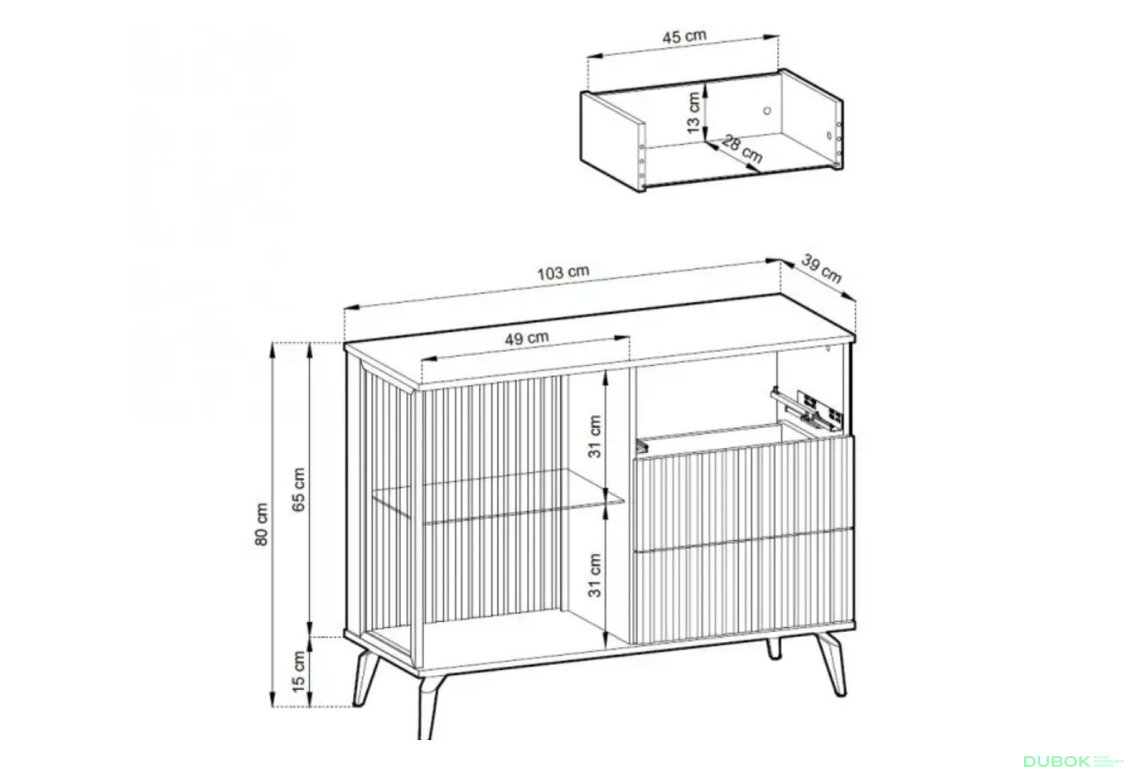 Obrázek 6 - Komoda KSZ-103 ořech / kašmír Vici