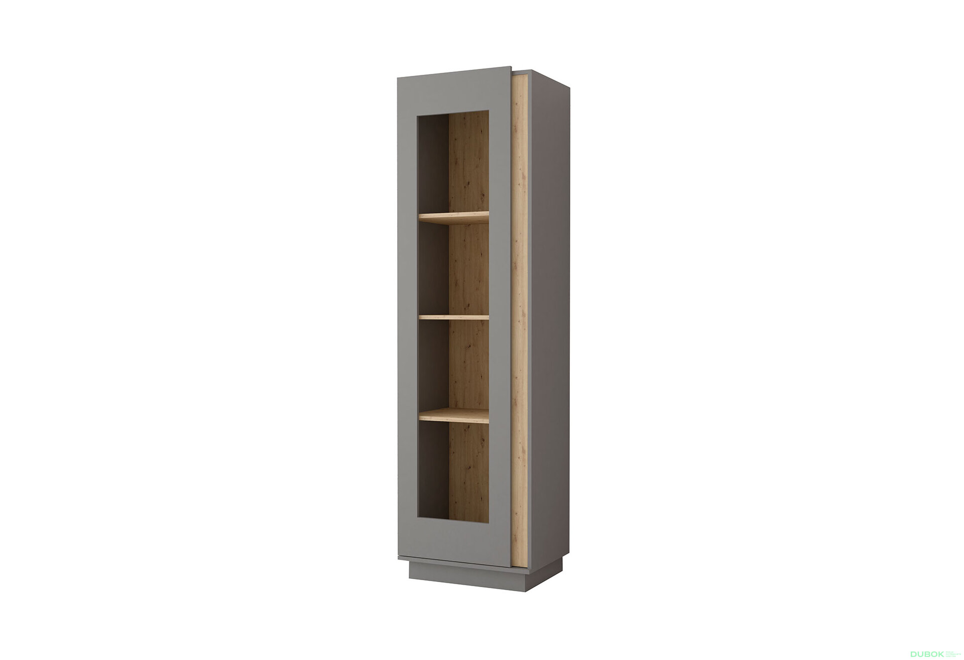 Obrázek 1 - Vitrína 1D Grey šedá, artisan / šedá Idczak meble