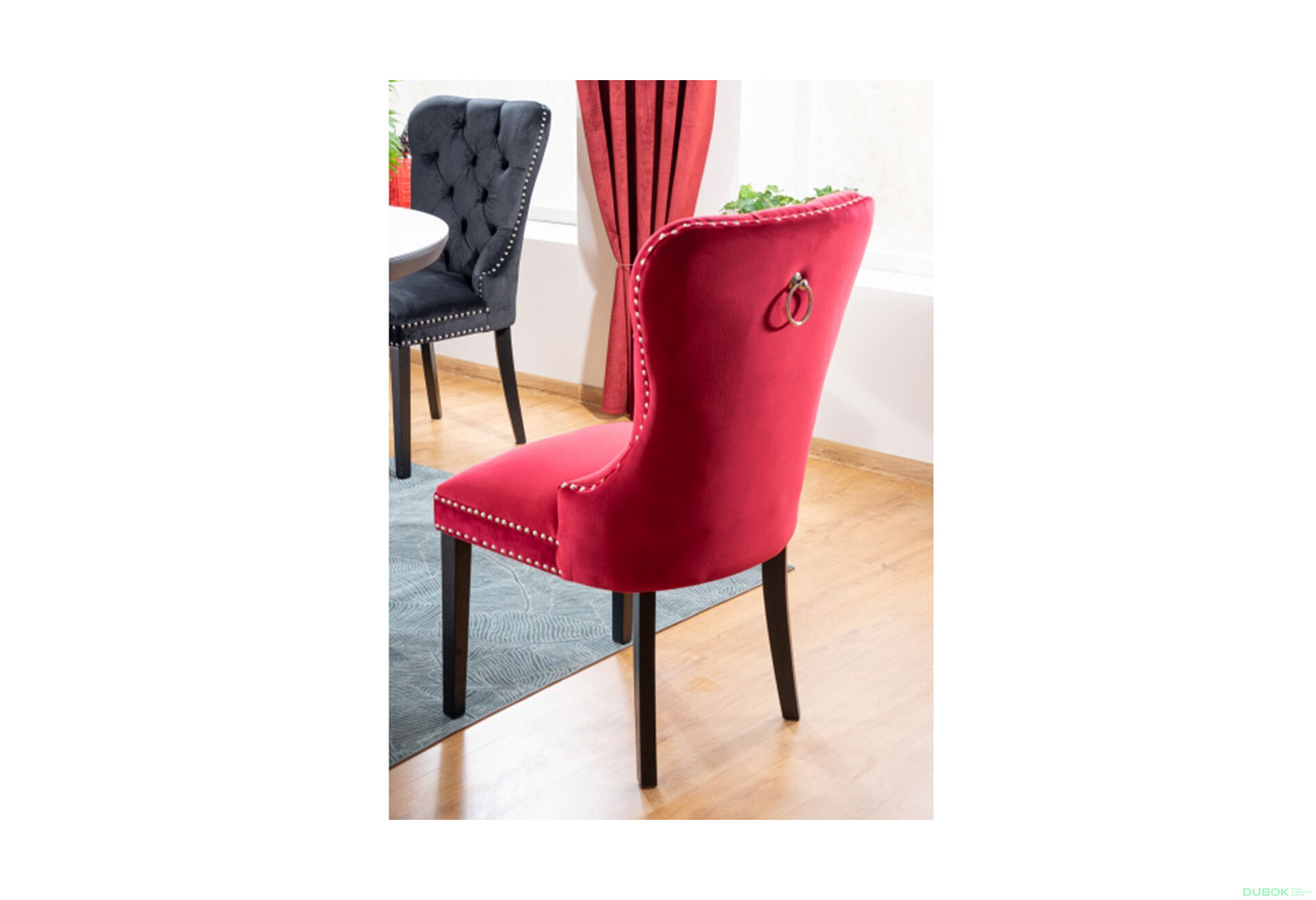 Obrázek 6 - Židle August Velvet kaštanový Bluvel 59, dřevo, černý