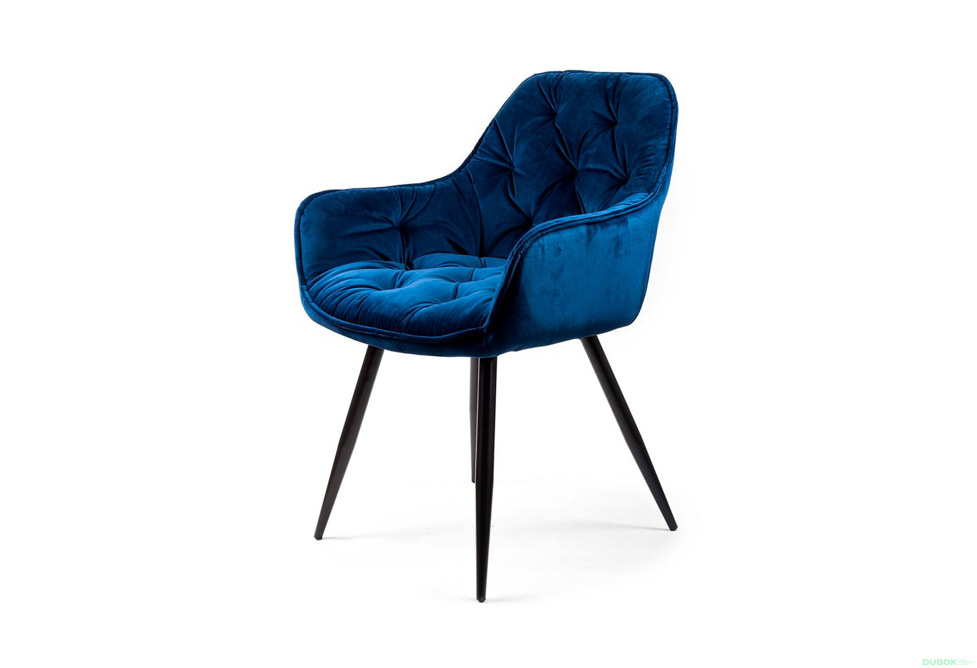 Obrázek 1 - Židle Cherry Velvet tmavě modrá Bluvel 86, matná černá kov