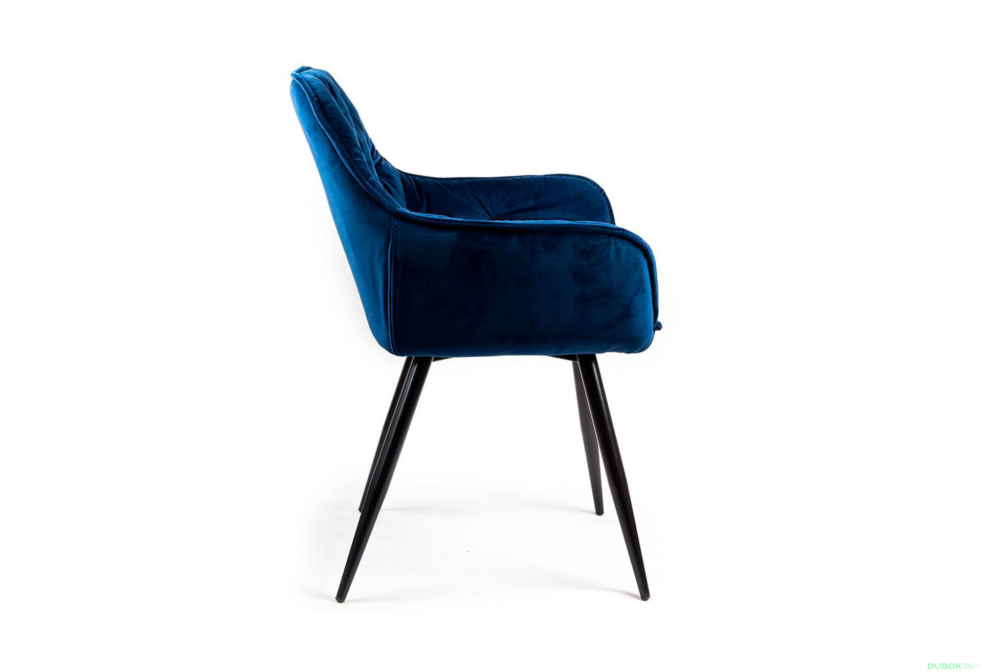 Obrázek 4 - Židle Cherry Velvet tmavě modrá Bluvel 86, matná černá kov