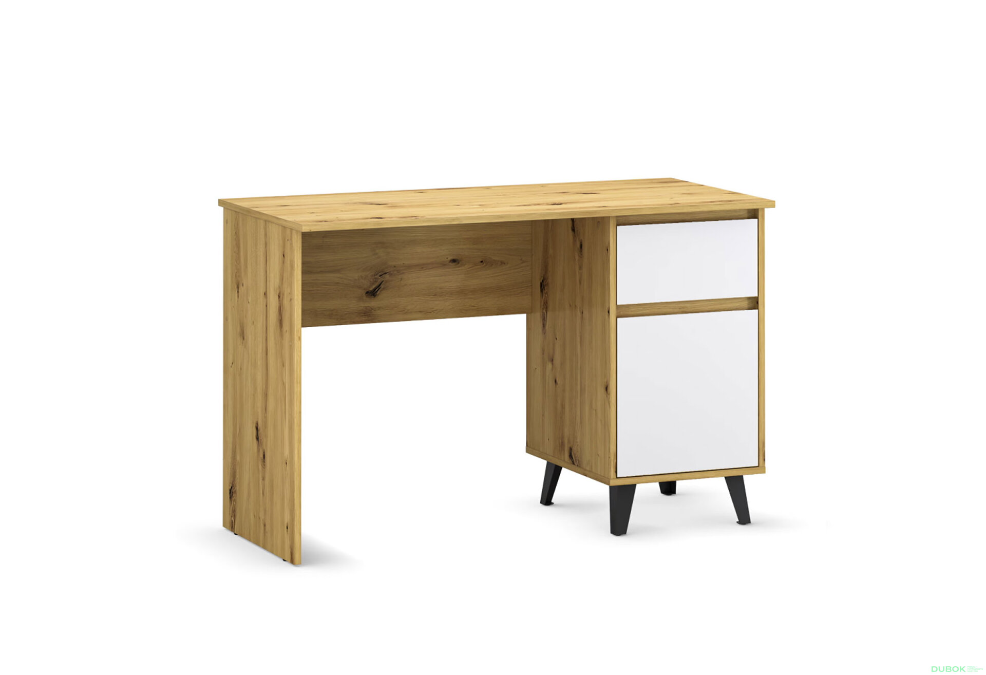 Obrázek 3 - Psací stůl BORG 1d1s/120 dub artisan / bílý