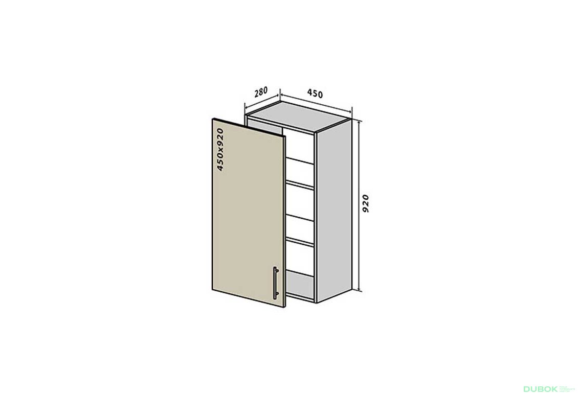 V44 Skříňka 1D 45 Interno Gloss