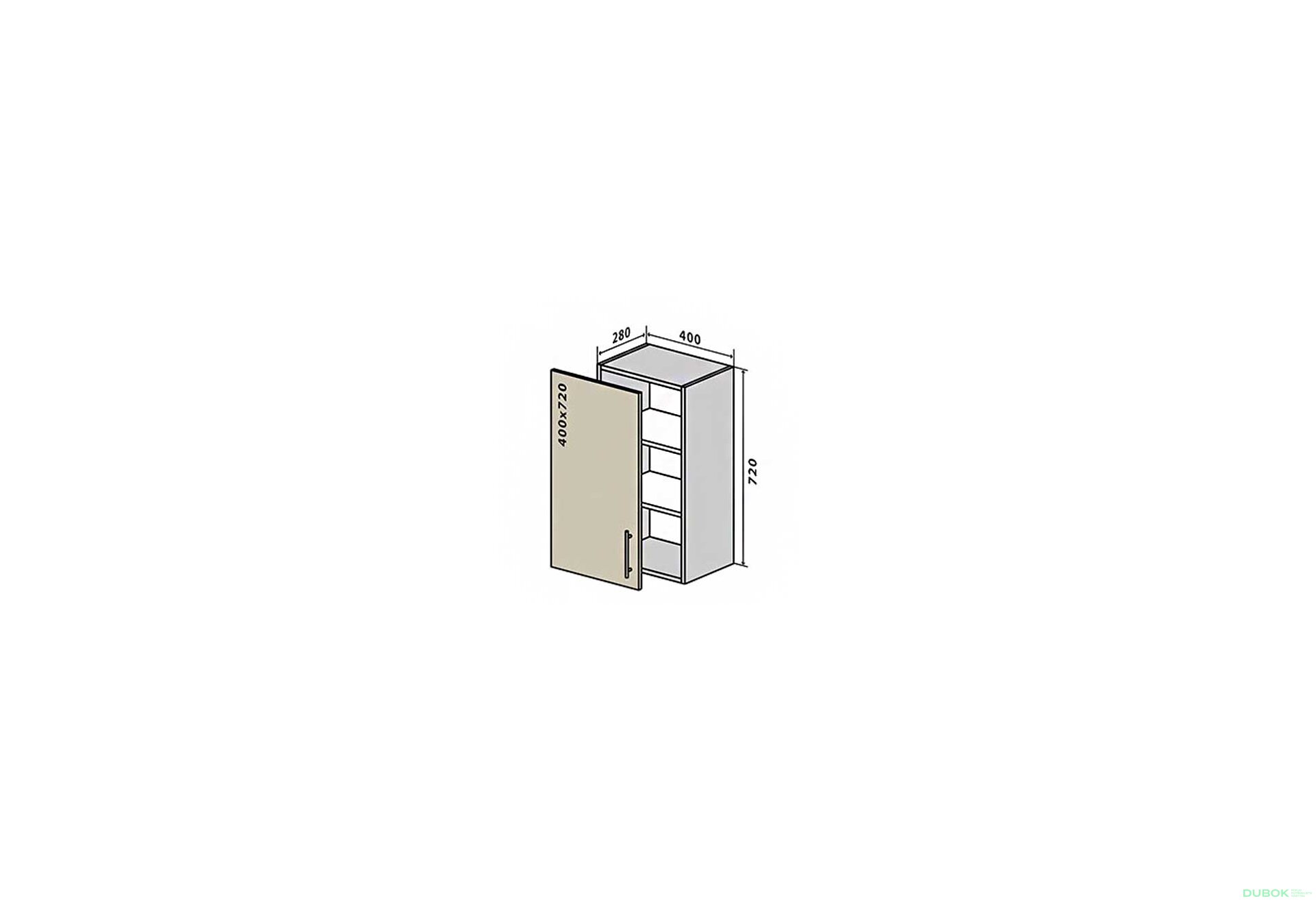 Obrázek 1 - V3 Skříňka 1D 40 Interno Gloss
