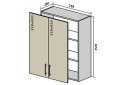 Obrázek 1 - V88 Skříňka 2D 70 Interno Gloss
