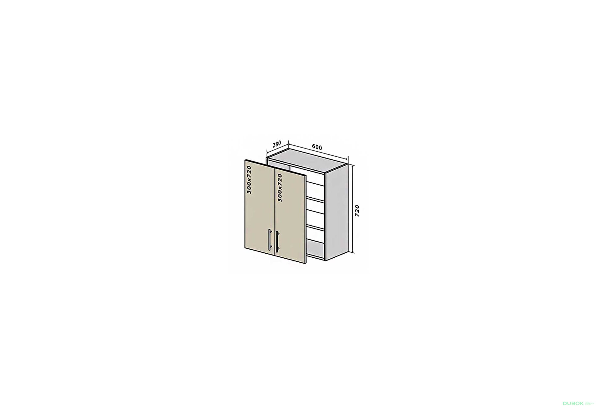 Obrázek 1 - V6 Skříňka 2D 60 Interno Gloss