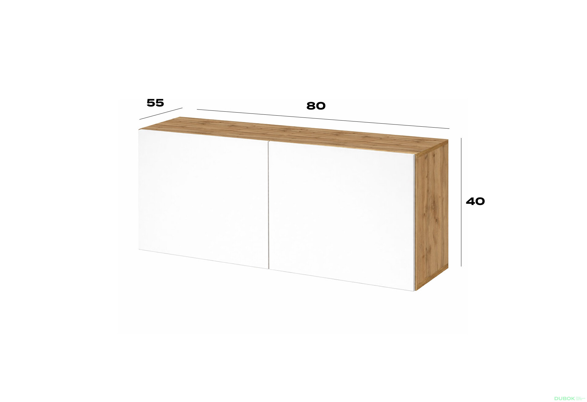 Obrázek 2 - Nástavec na skříň 80 cm dub apalačský / nymphaea alba Space