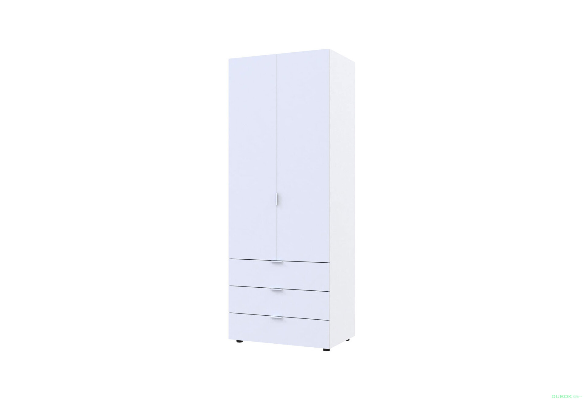 Obrázek 6710 - Skříň 2D s regálem se zásuvkami Gelar 137.5 cm bílý