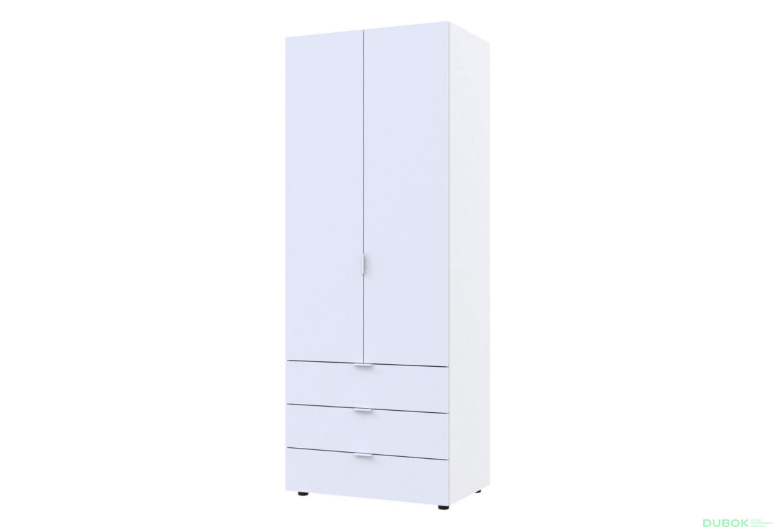 Obrázek 6710 - Skříň 2D s regálem se zásuvkami Gelar 137.5 cm bílý
