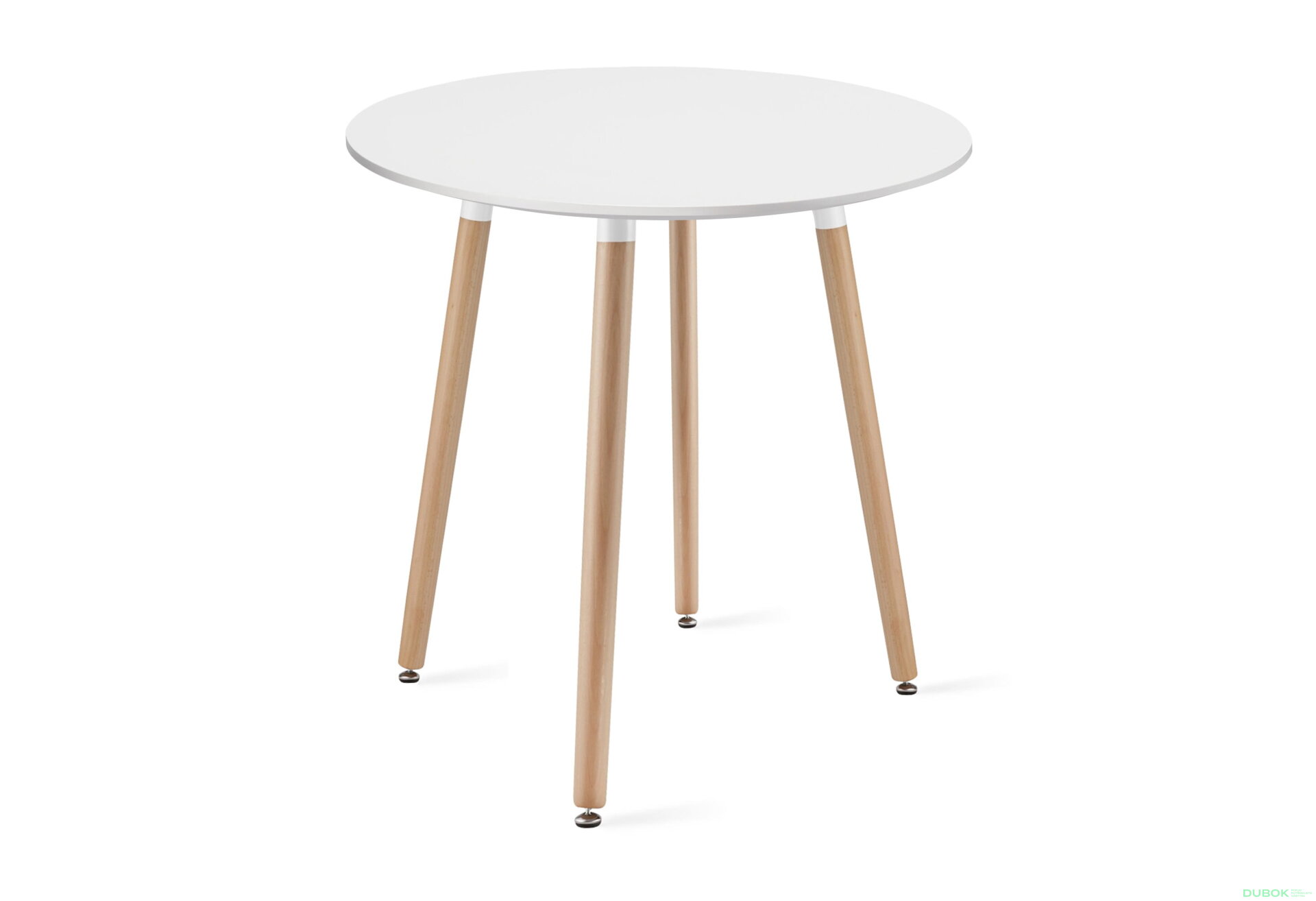 Obrázek 1 - Stůl KAMI Kulatý 60cm - bílý / přírodní nohy