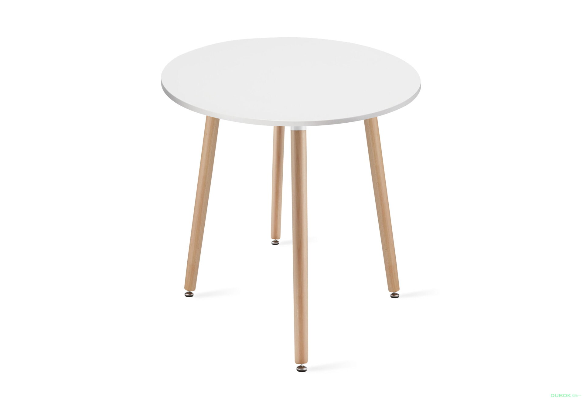 Obrázek 3 - Stůl KAMI Kulatý 60cm - bílý / přírodní nohy