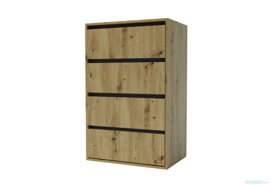 Komoda Idea K 1000/600/4š dub artisan / šedý grafit
