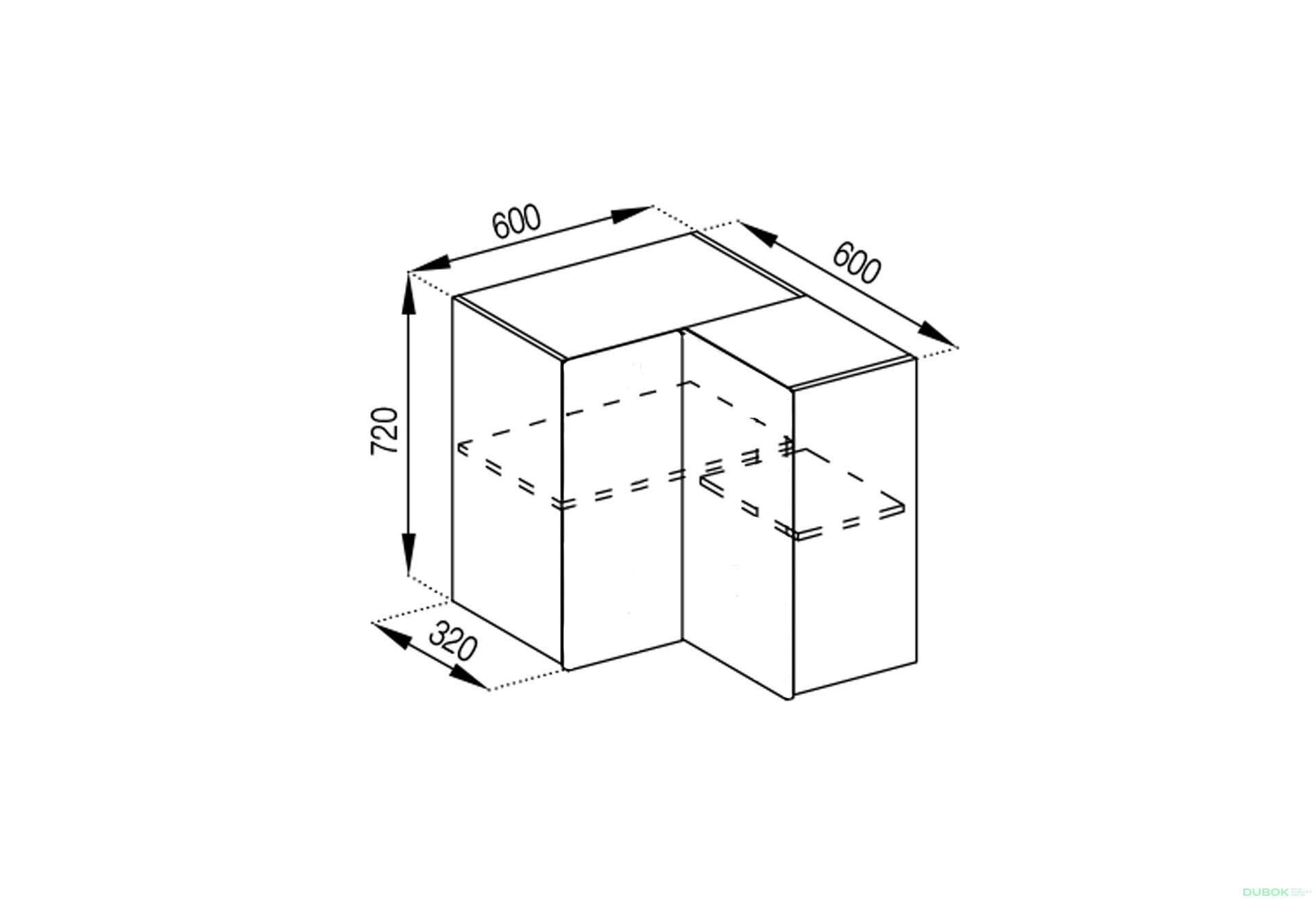 Obrázek 1 - Korpus V 60x60 přímý roh