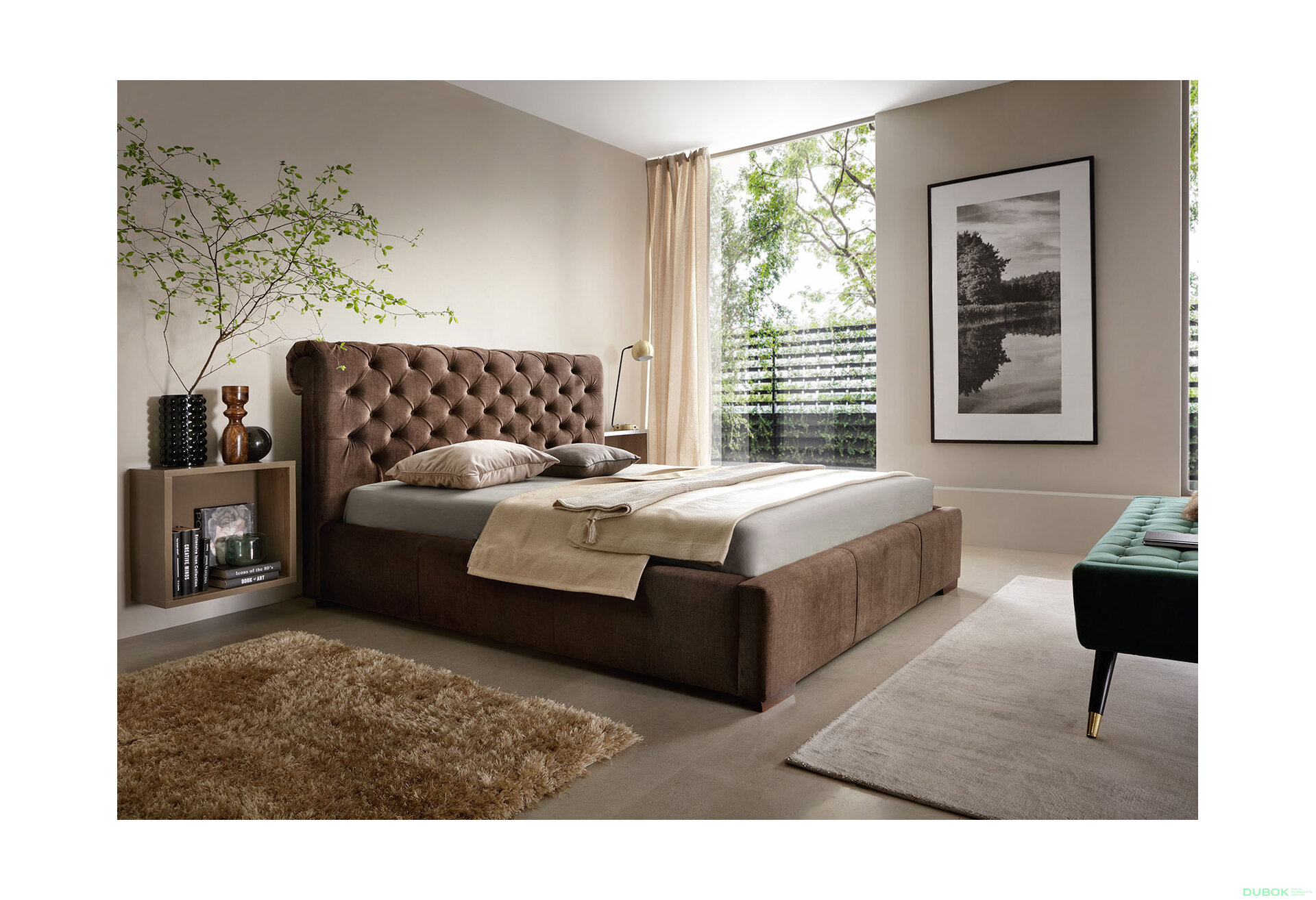 Obrázek 3 - Postel Manchester 180x200 Vogue 6 Sic, podhlavník 106, C4 Ořech