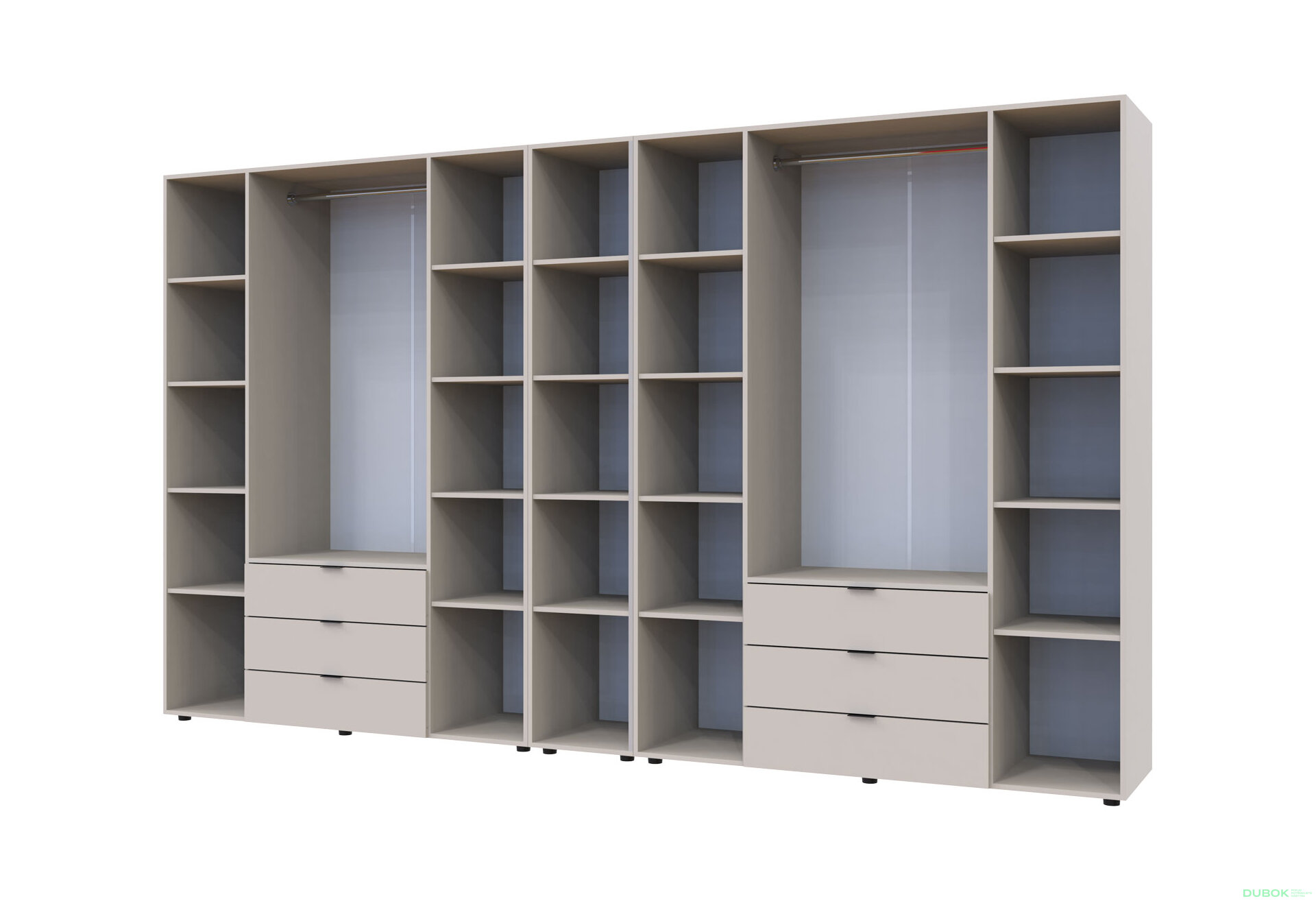 Obrázek 4 - Skříň osmidveřová s regálem Gelar 348.2 cm Kašmír