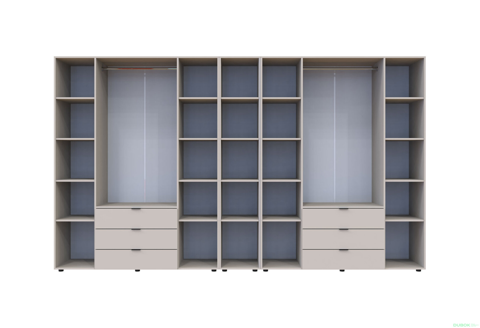Obrázek 5 - Skříň osmidveřová s regálem Gelar 348.2 cm Kašmír